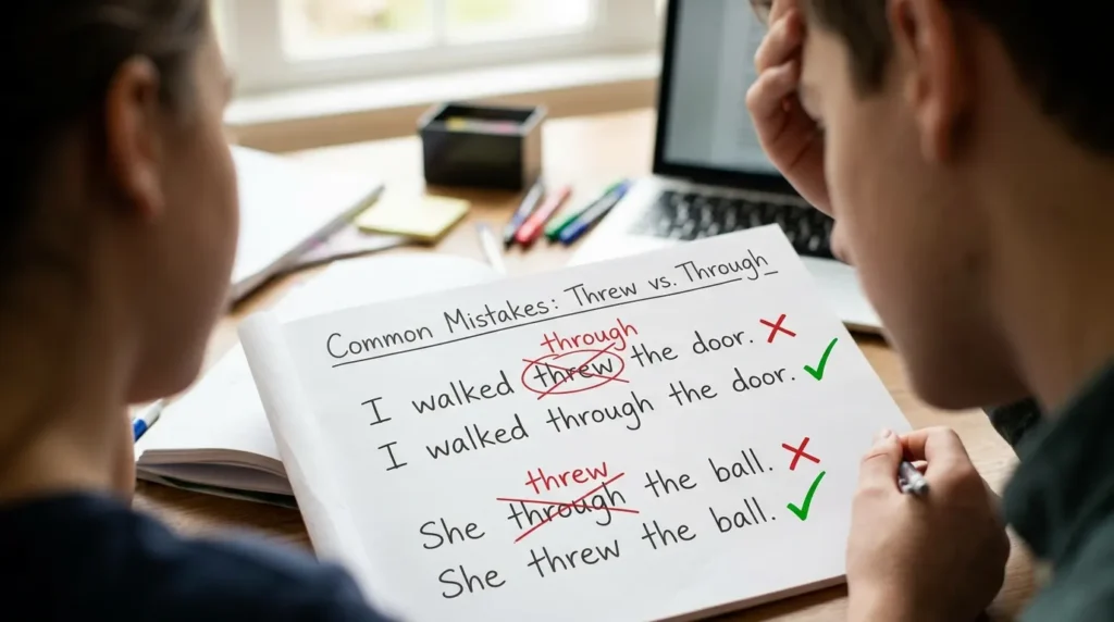 Common Mistakes with Threw and Through