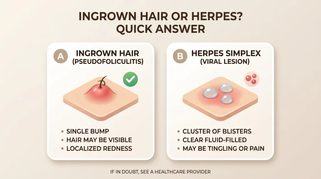 Ingrown Hair or Herpes Quick Answer