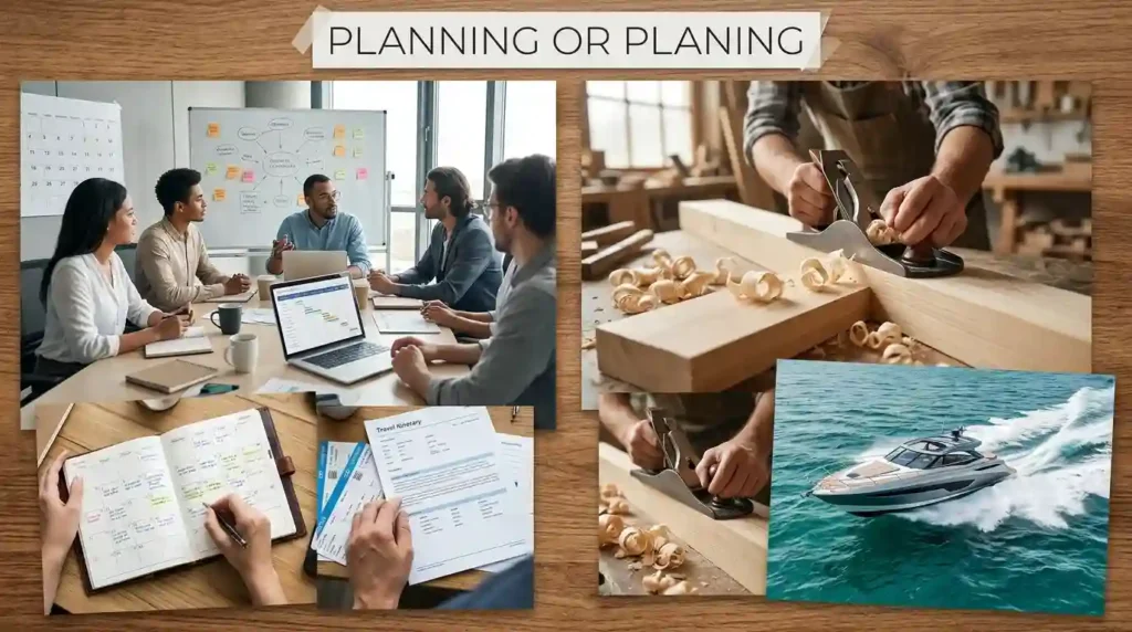 Planning or Planing in Everyday Examples