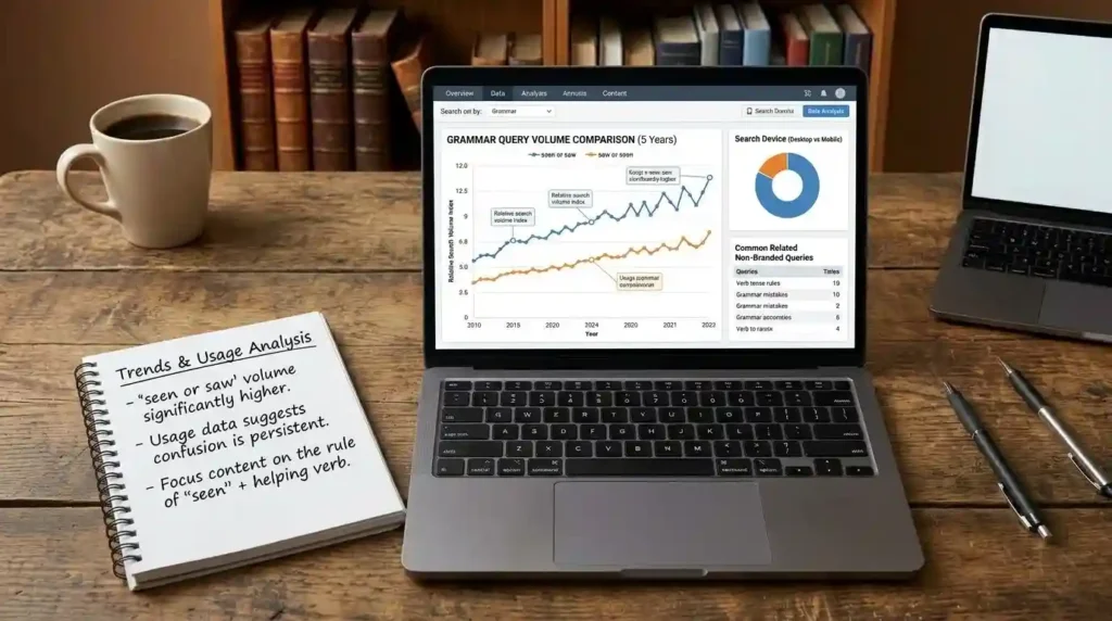 Seen or Saw Google Trends and Usage Data