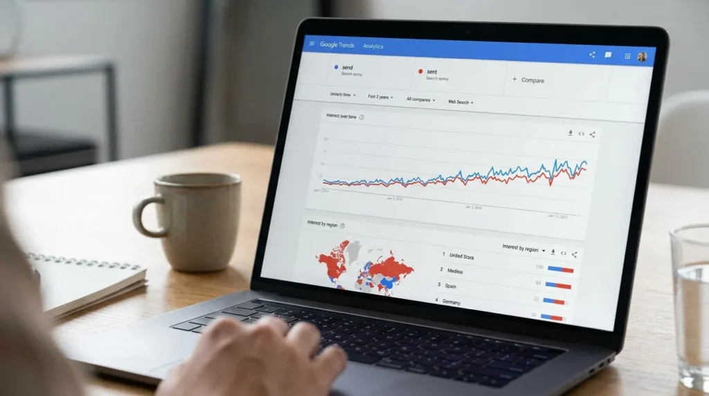 Sent or Send  Google Trends & Usage Data