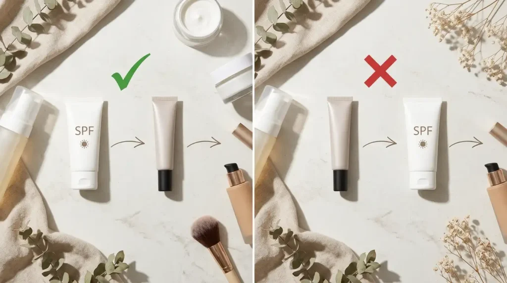 Sunscreen First vs Primer First Comparison