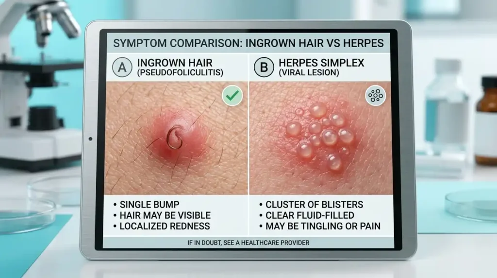 Symptom Compariso Ingrown Hair vs Herpes