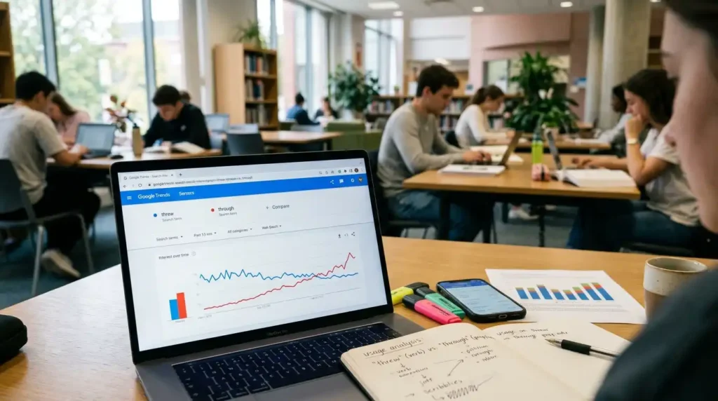 Threw or Through Google Trends & Usage Data