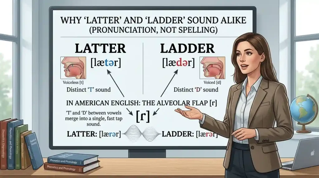 Why Latter and Ladder Sound Alike (Pronunciation, Not Spelling)