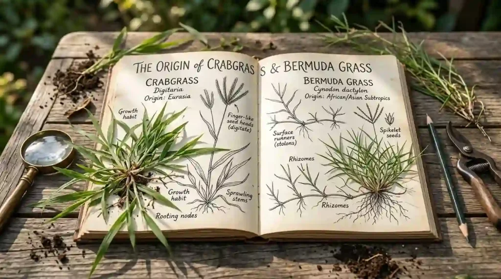 The Origin of Crabgrass and Bermuda Grass